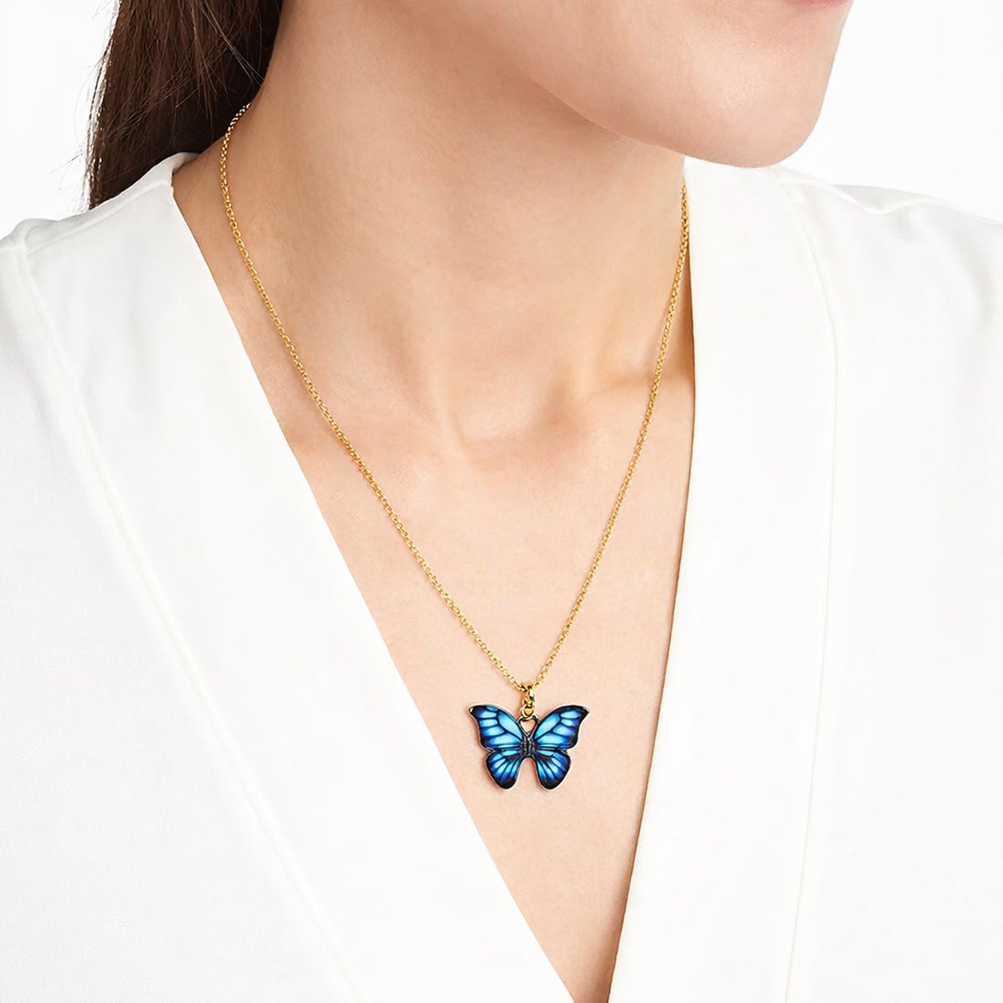 Collar Mariposa Azul
