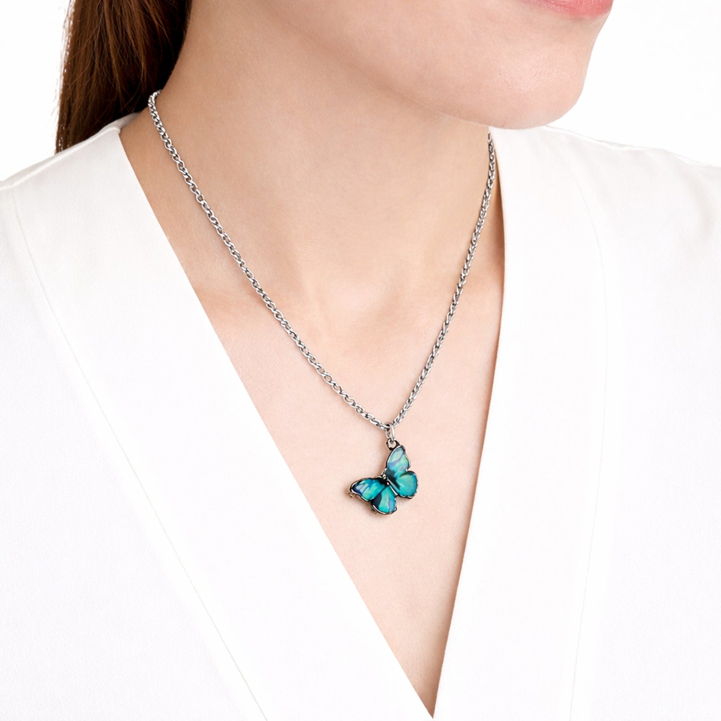 Collar Mariposa Azul Turquesa