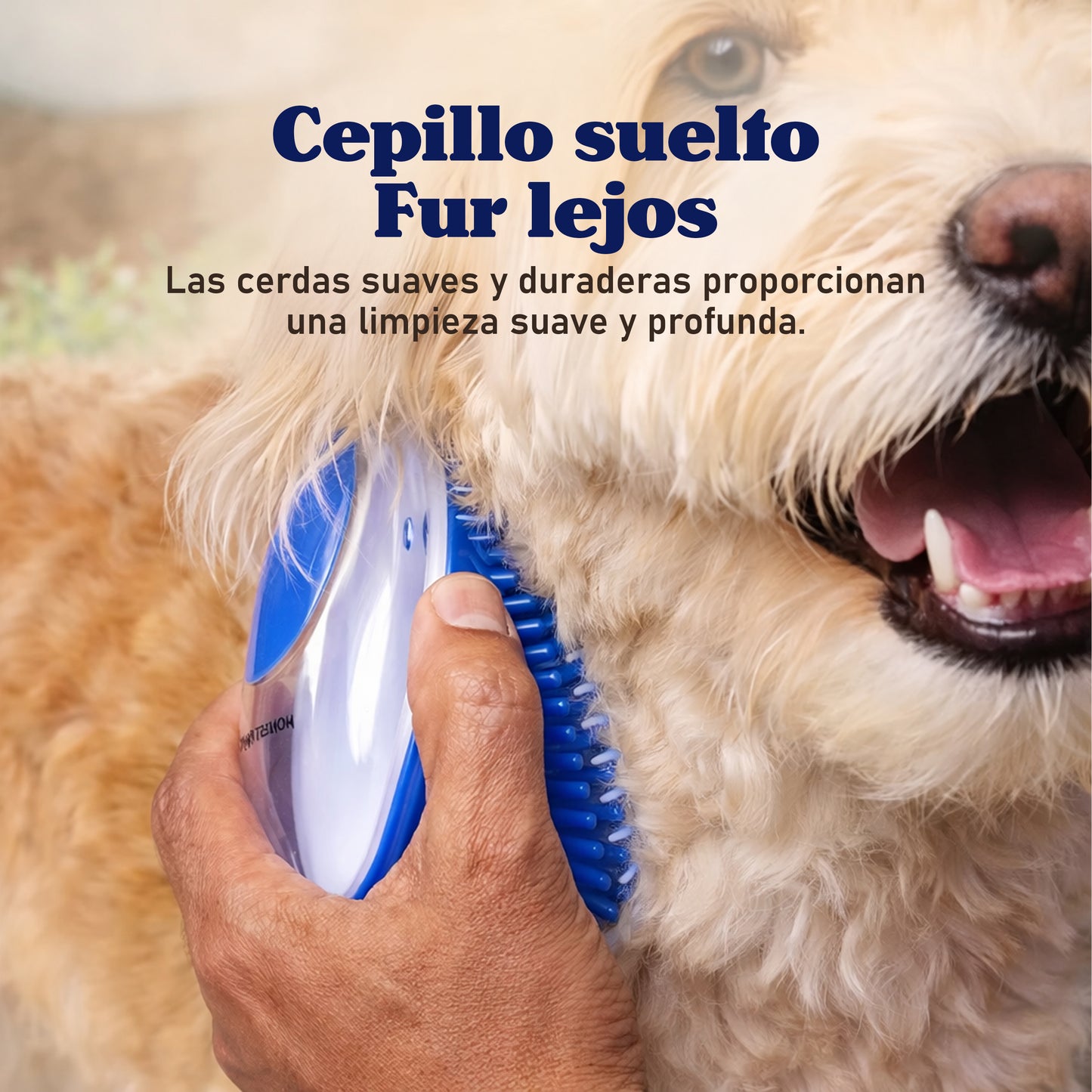 Cepillo de Ducha y Masaje 2 en 1 para Mascotas con Dispensador de Champú