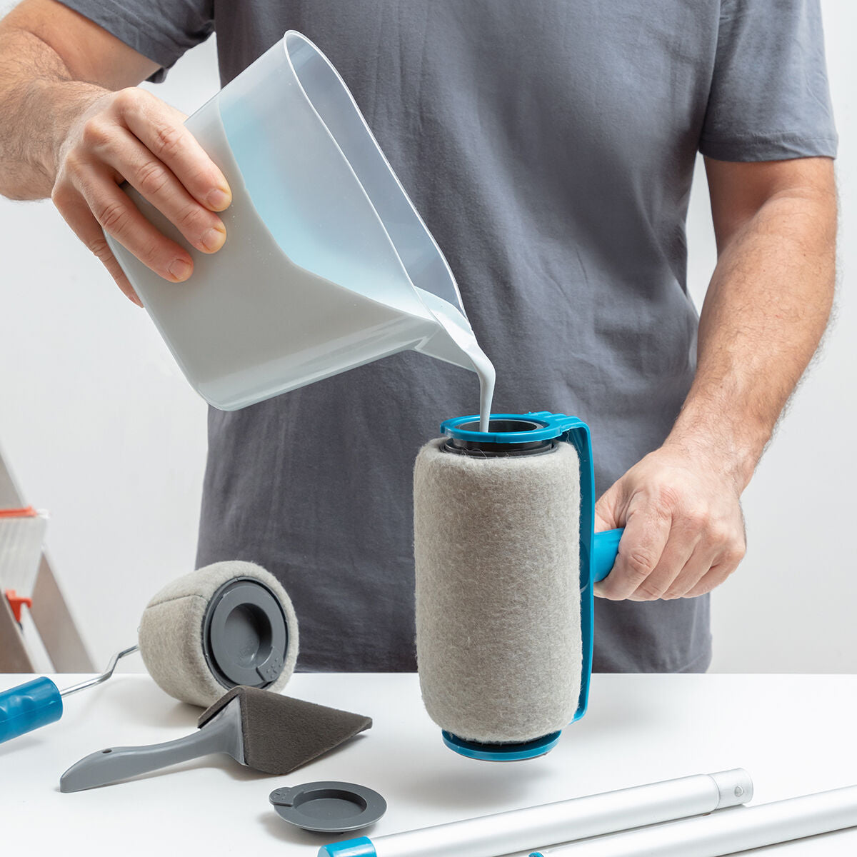 Set de rodillos de pintura rellenables 5 piezas profesional