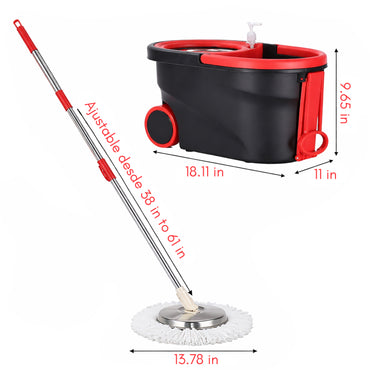 Set de Fregona Giratoria con Cubo Escurridor (Sin Pedal)