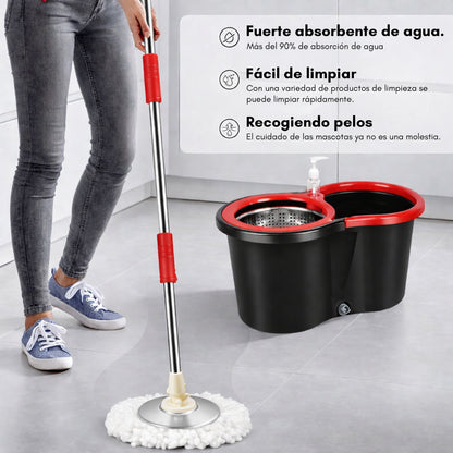 Set de Fregona Giratoria con Cubo Escurridor (Sin Pedal)