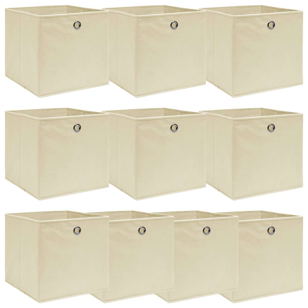 Cajas de almacenaje 10 uds tela crema