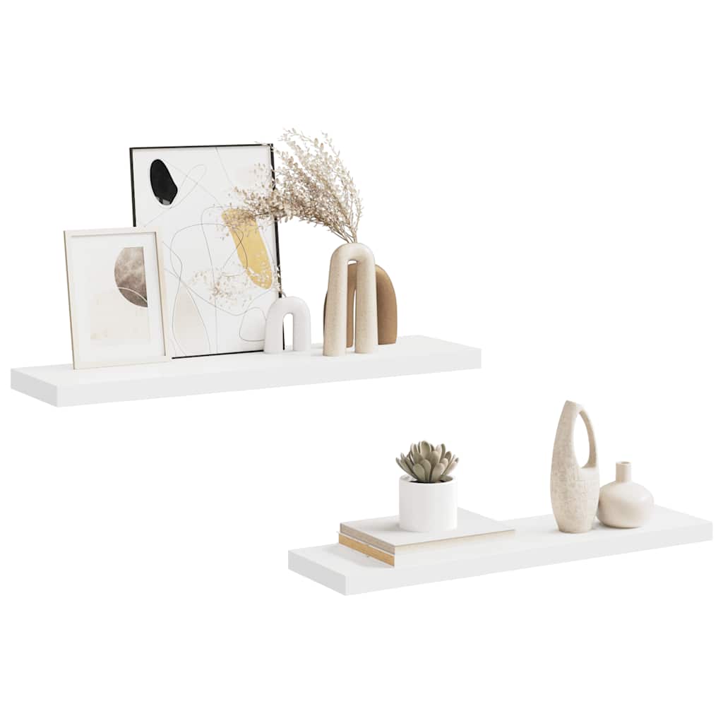 Estantes flotantes pared 2 uds MDF blanco
