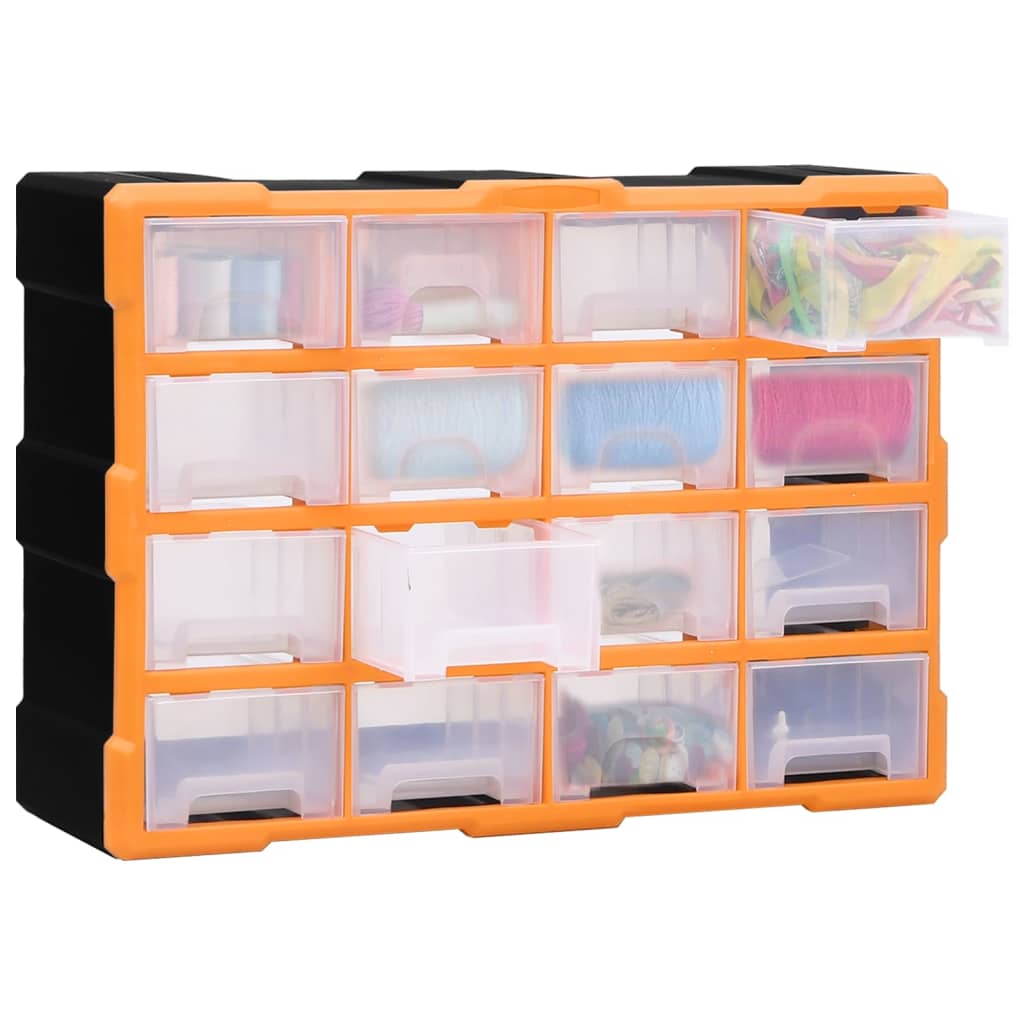 Organizador multicajones con 16 cajones medianos 52x16x37 cm