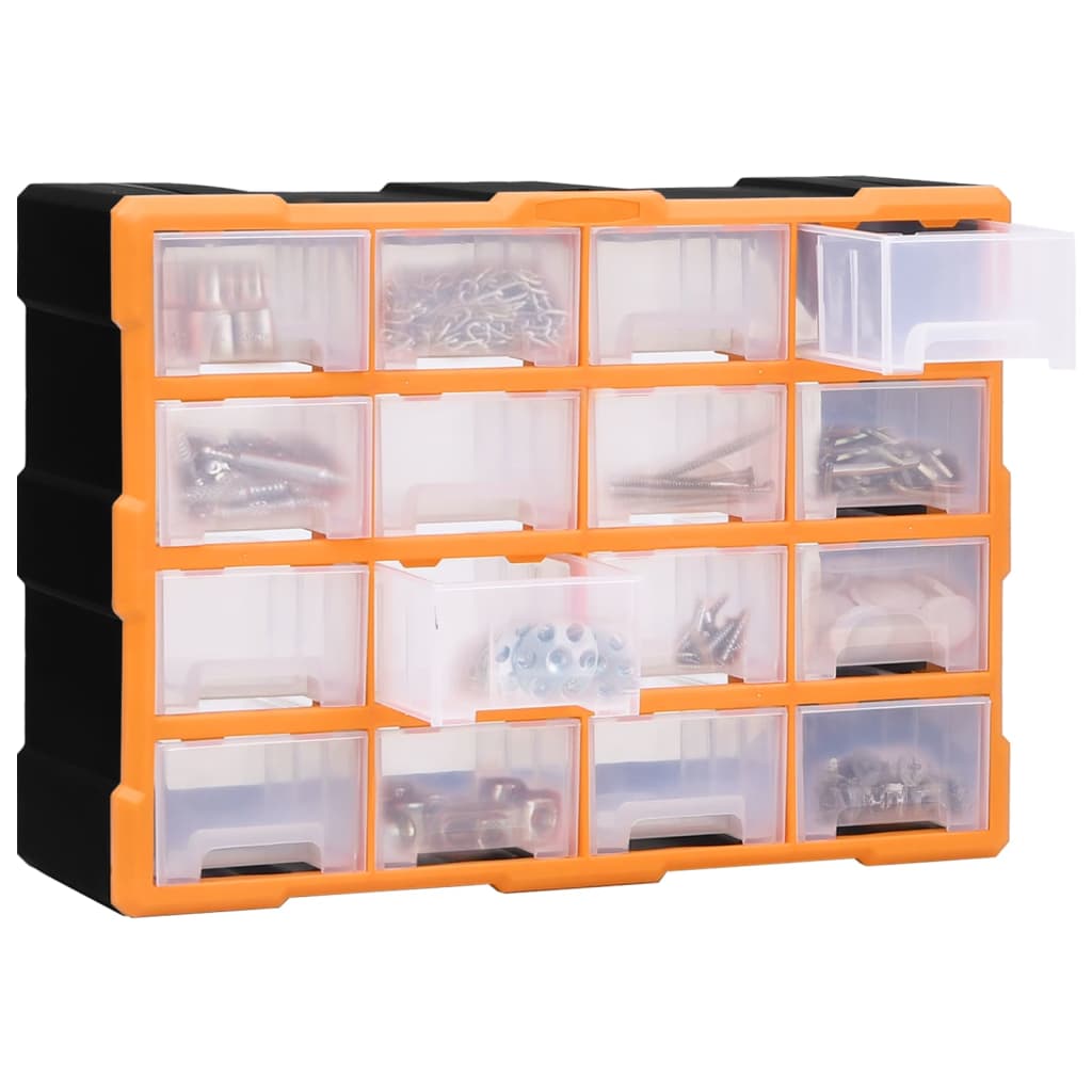Organizador multicajones con 16 cajones medianos 52x16x37 cm