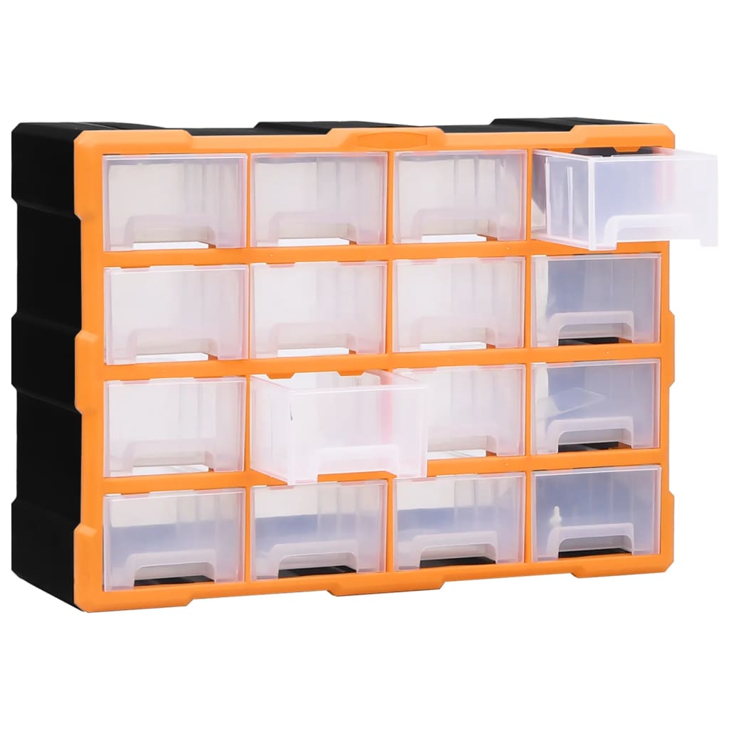 Organizador multicajones con 16 cajones medianos 52x16x37 cm