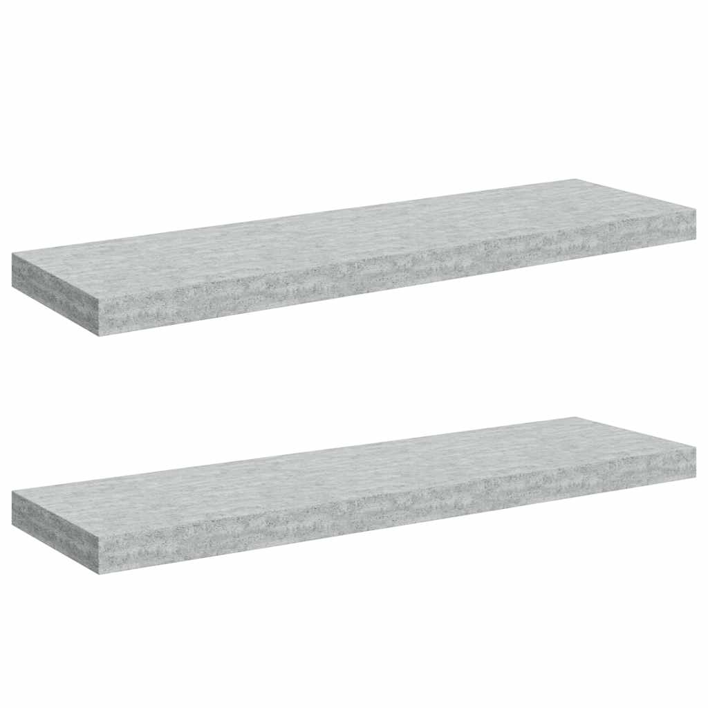 Estante flotante pared 2 uds MDF gris hormigón