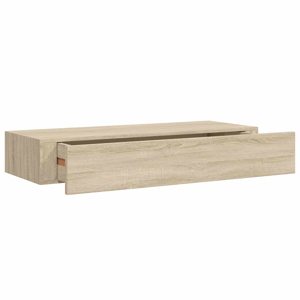 Estante con cajón de pared MDF roble