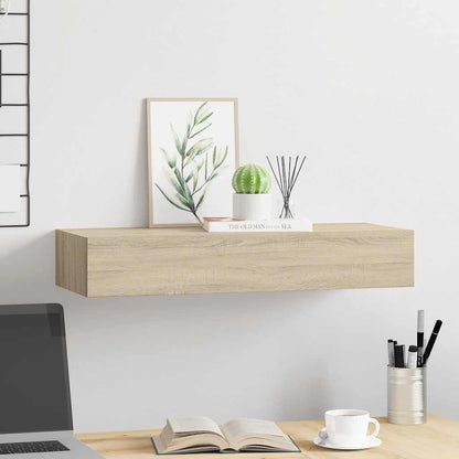 Estante con cajón de pared MDF roble