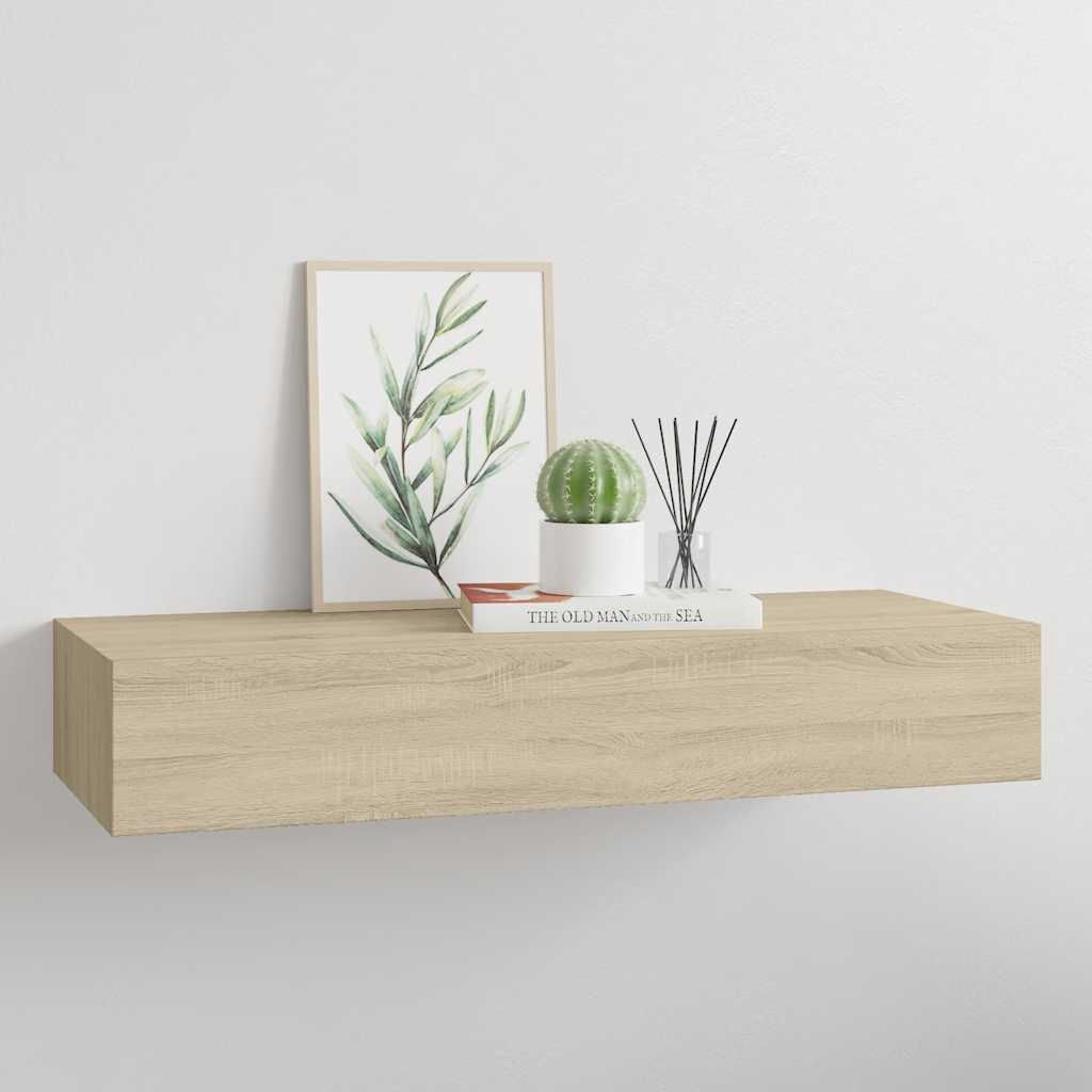 Estante con cajón de pared MDF roble