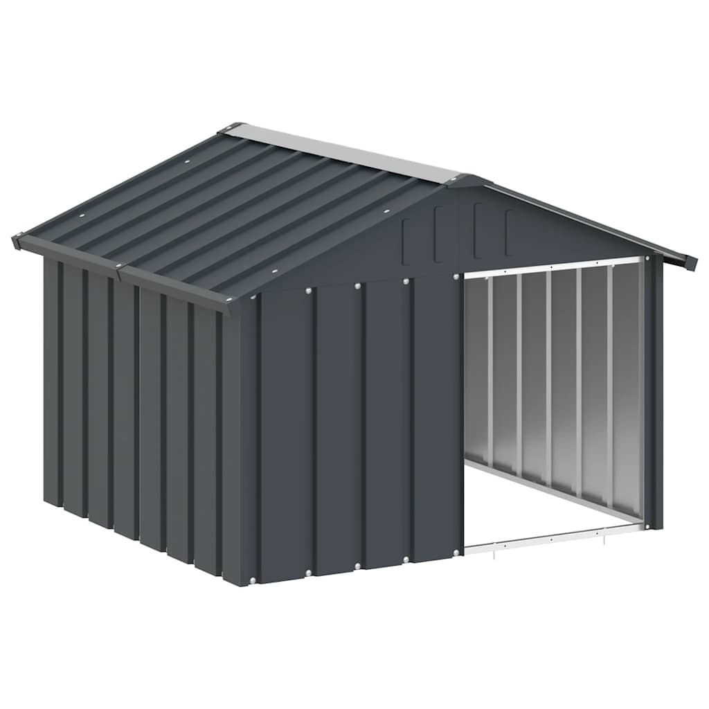 Casa de perro acero galvanizado antracita 116,5x103x81,5 cm