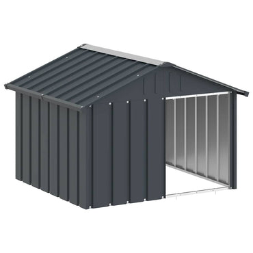 Casa de perro acero galvanizado antracita 116,5x103x81,5 cm