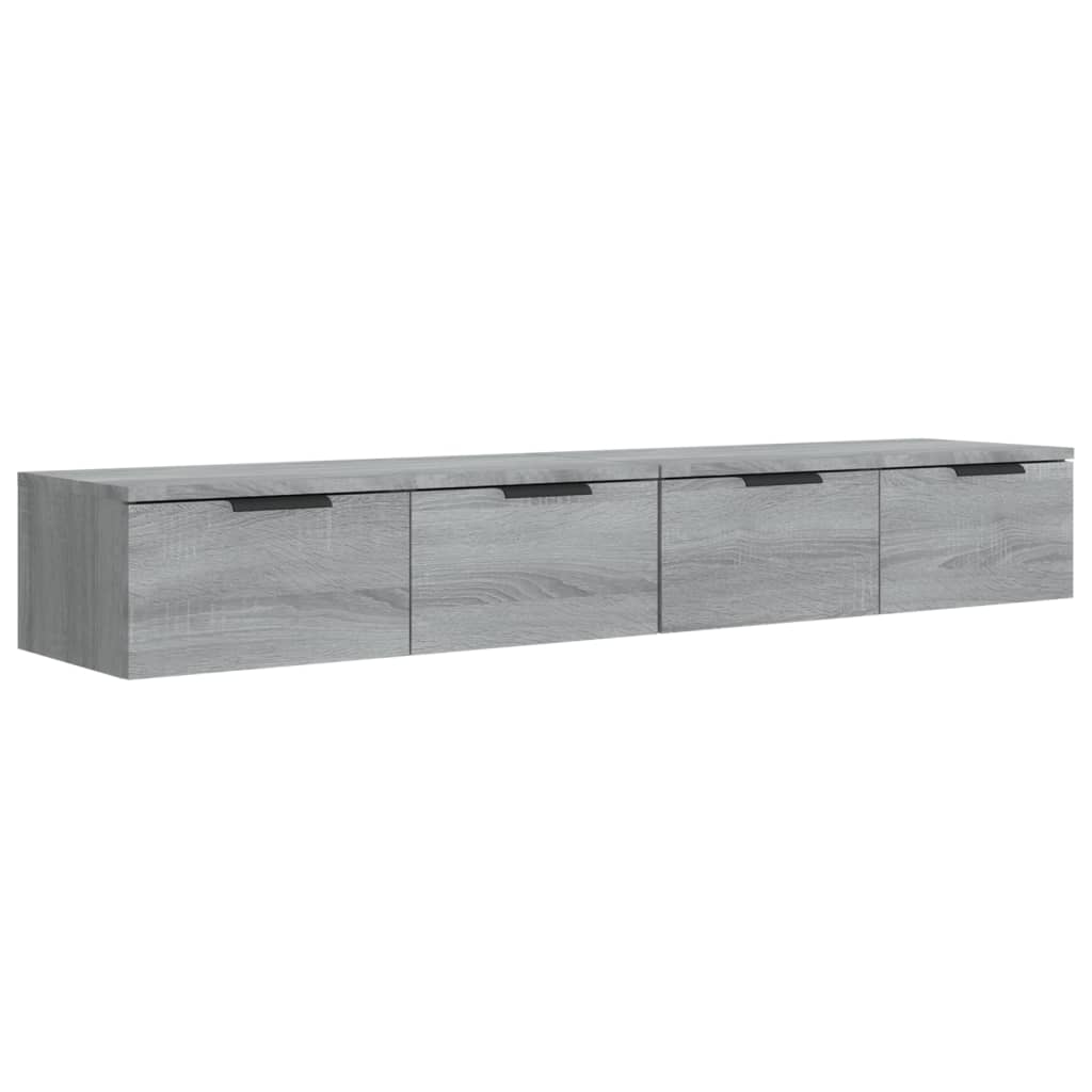 Armarios de pared 2 uds contrachapada gris Sonoma