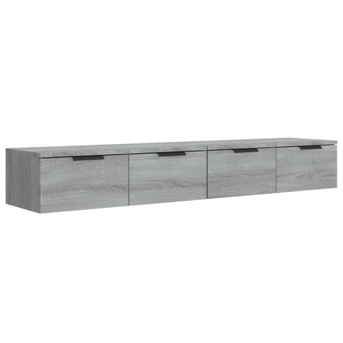 Armarios de pared 2 uds contrachapada gris Sonoma