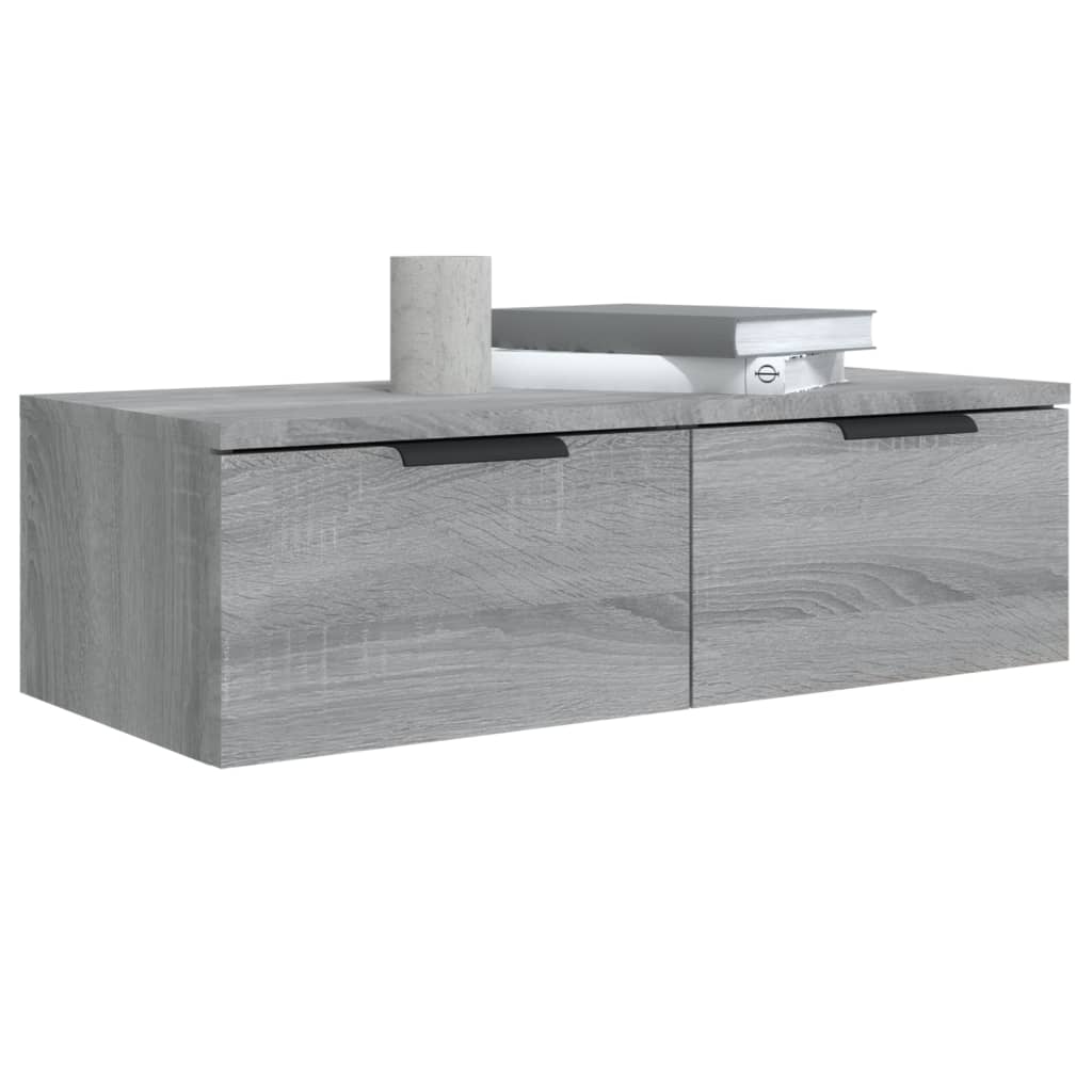 Armarios de pared 2 uds contrachapada gris Sonoma