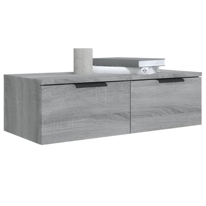 Armarios de pared 2 uds contrachapada gris Sonoma