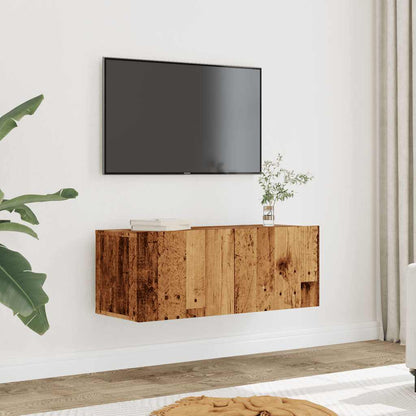 Muebles para TV de pared 2 uds madera envejecida