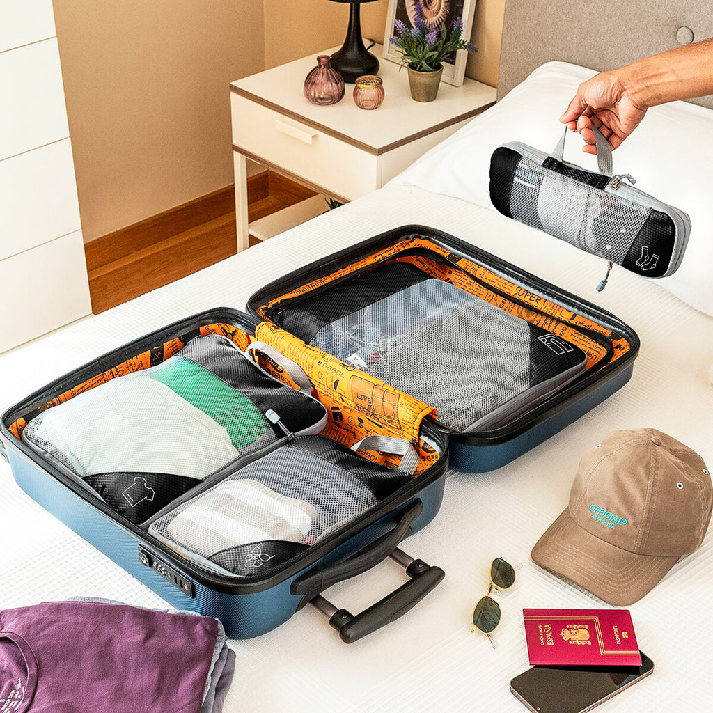 Set de Organizadores de Viaje para Maleta – Bolsas de Compresión y Organización de Ropa (4 Unidad)
