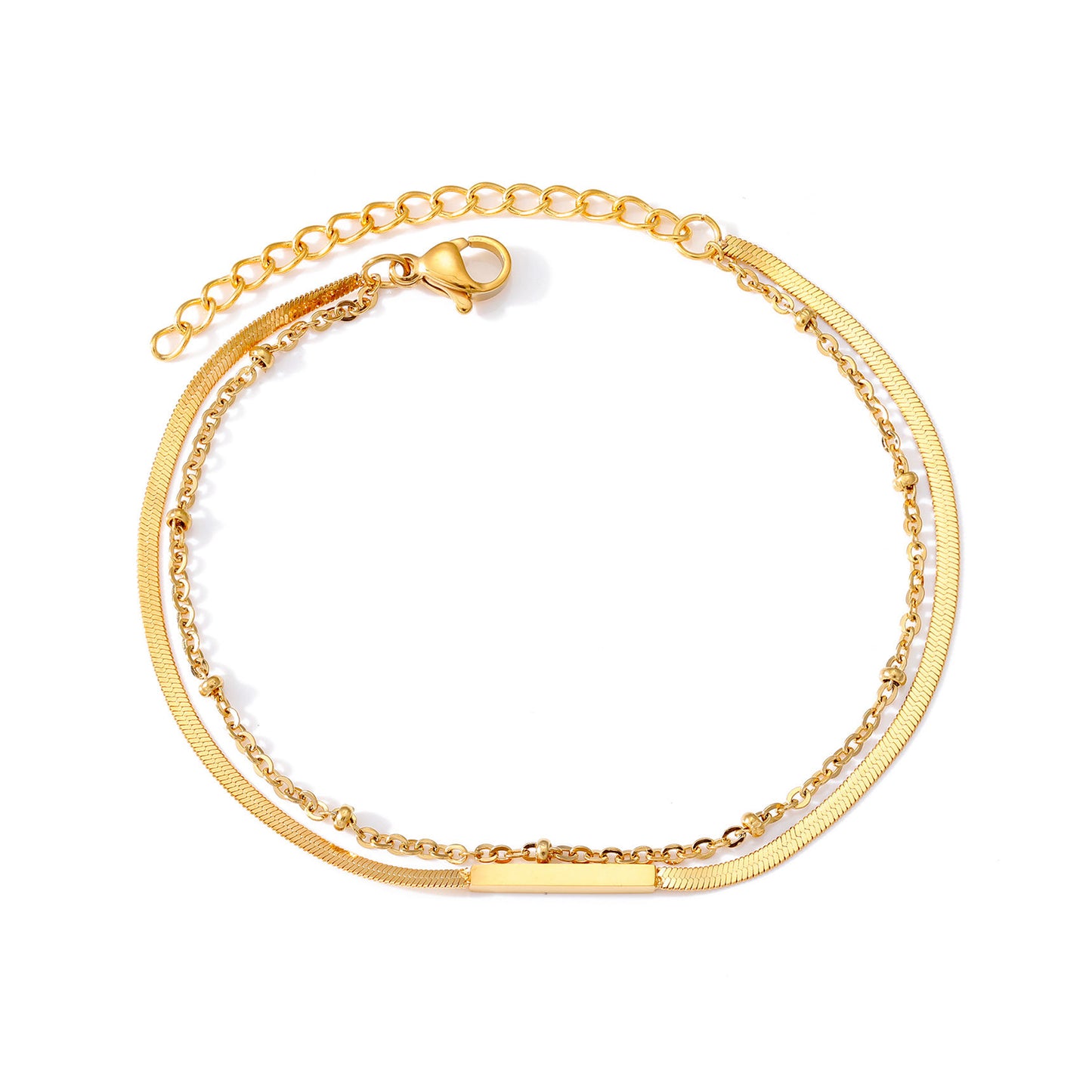 Pulsera Minimalista Dorada de Acero Inoxidable