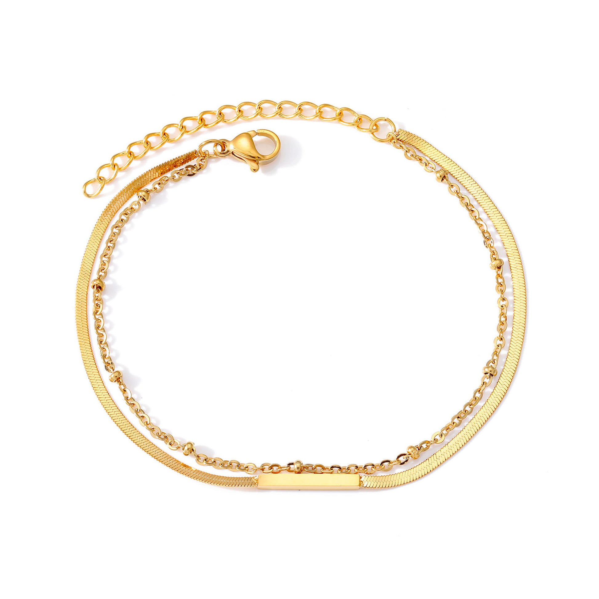 Pulsera Minimalista Dorada de Acero Inoxidable