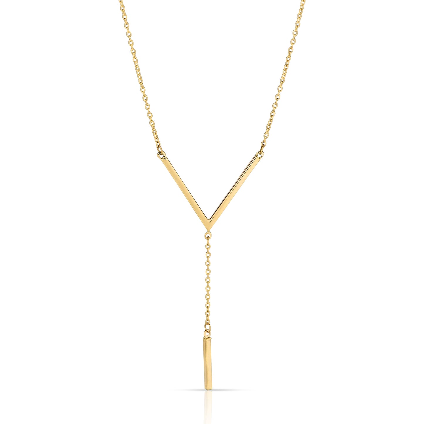 Collar Elegante en V con Barra Colgante