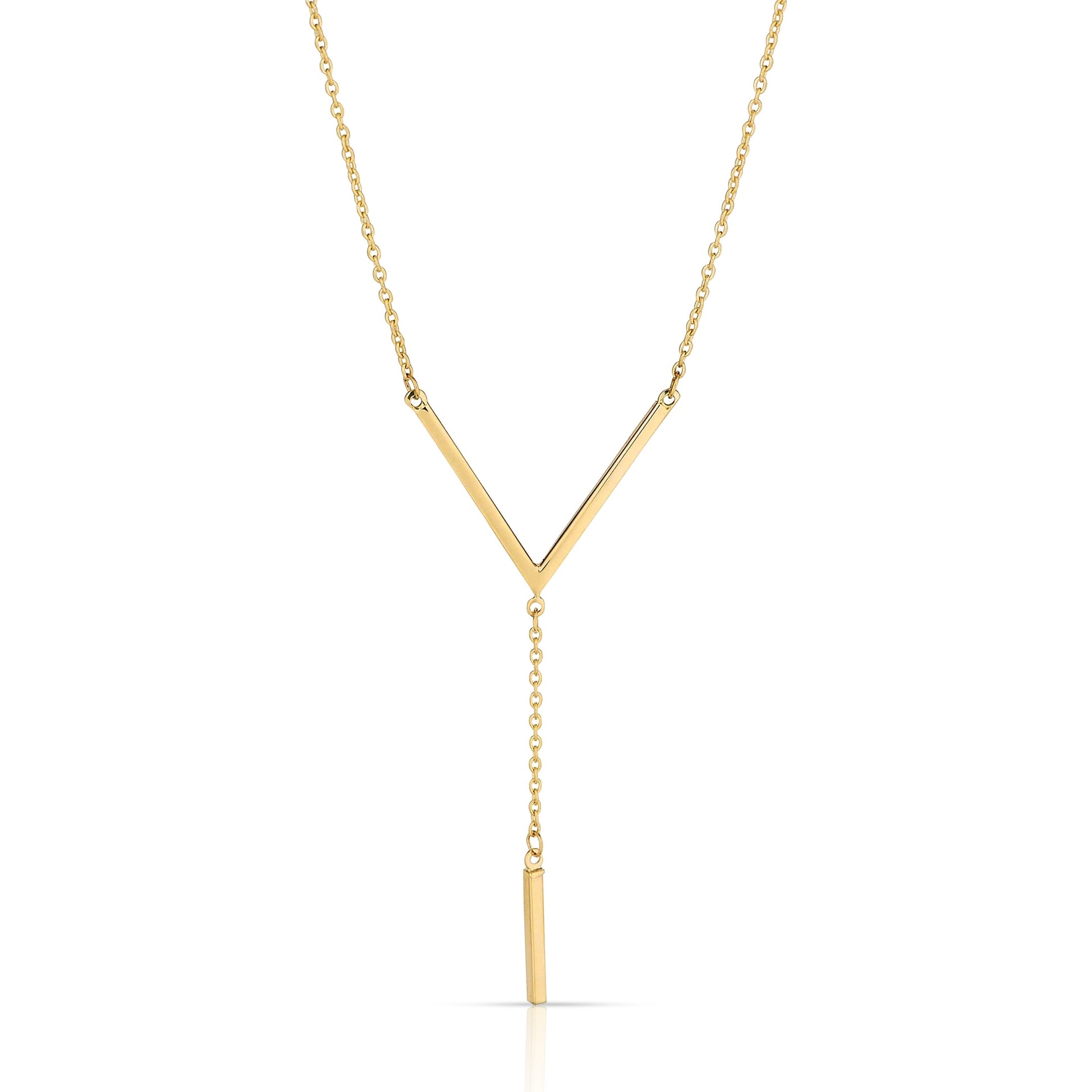 Collar Elegante en V con Barra Colgante