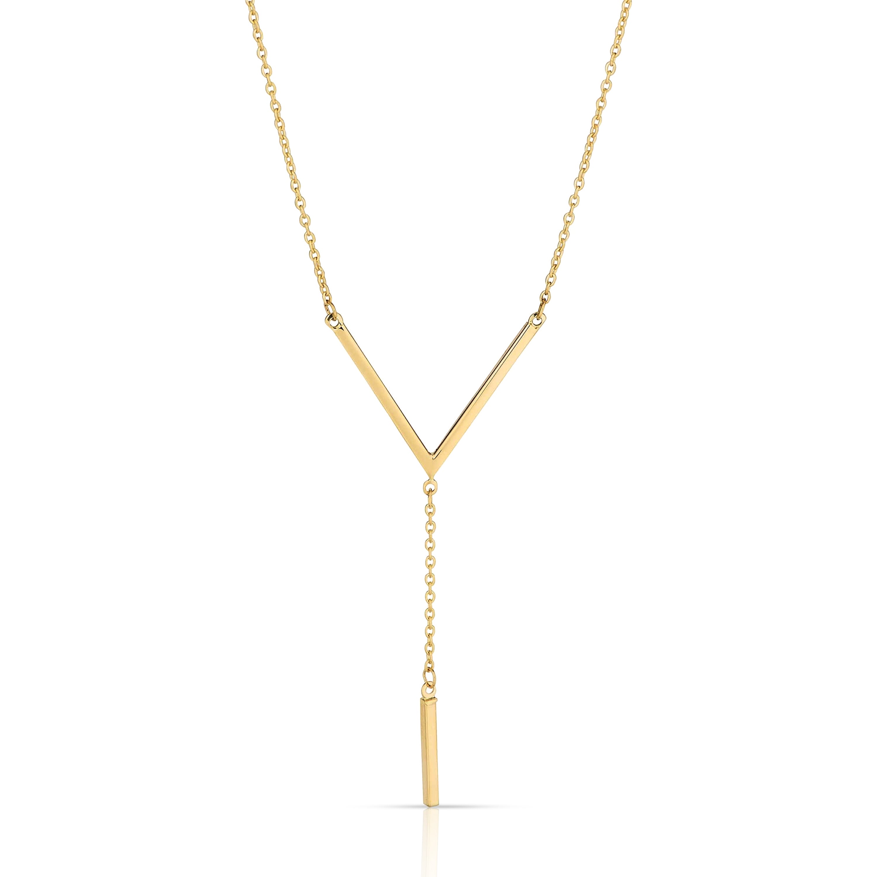 Collar Elegante en V con Barra Colgante