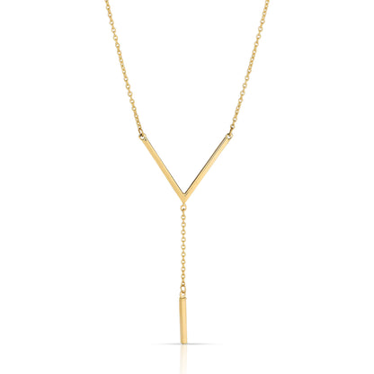Collar Elegante en V con Barra Colgante