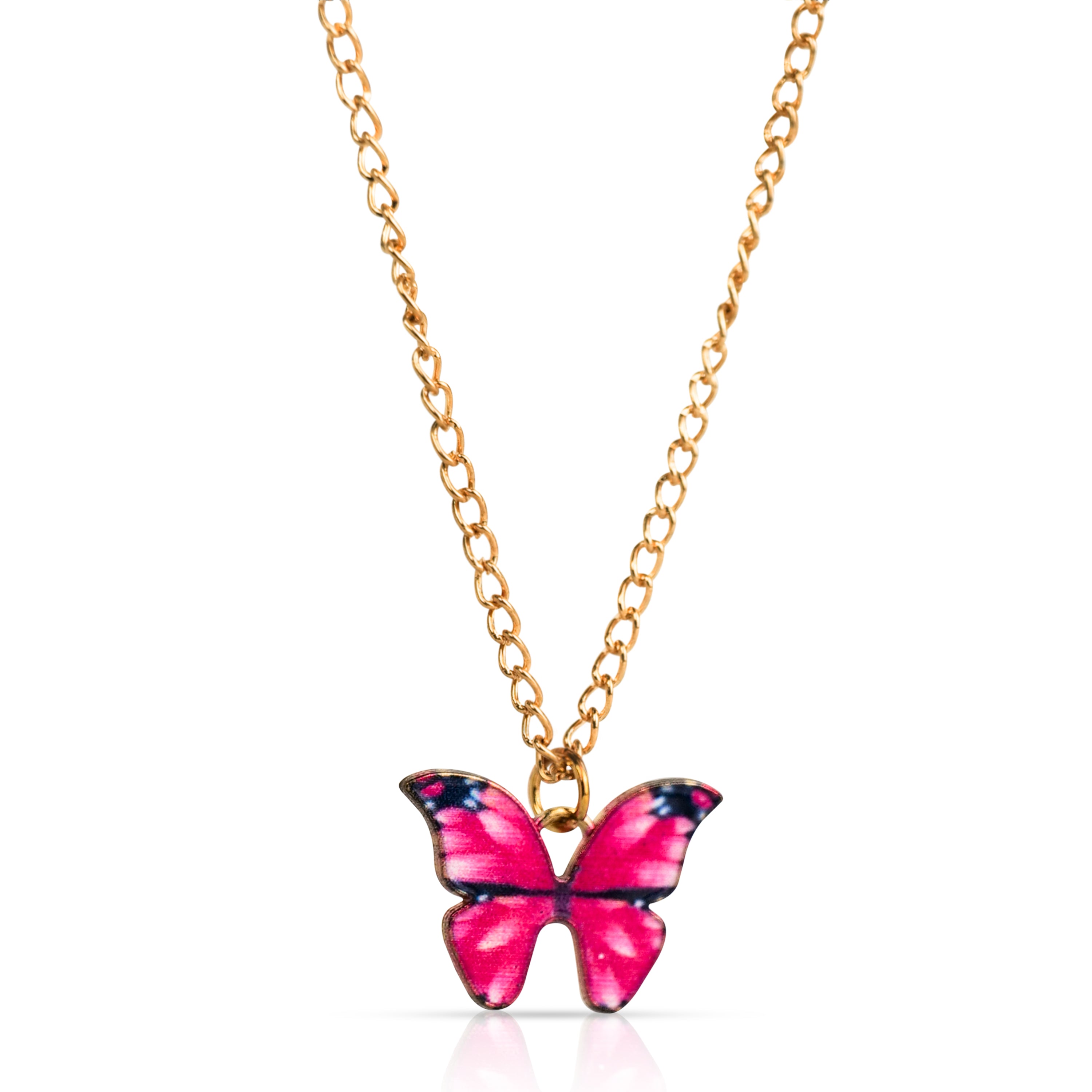 Collar Mariposa Rosa Fucsia