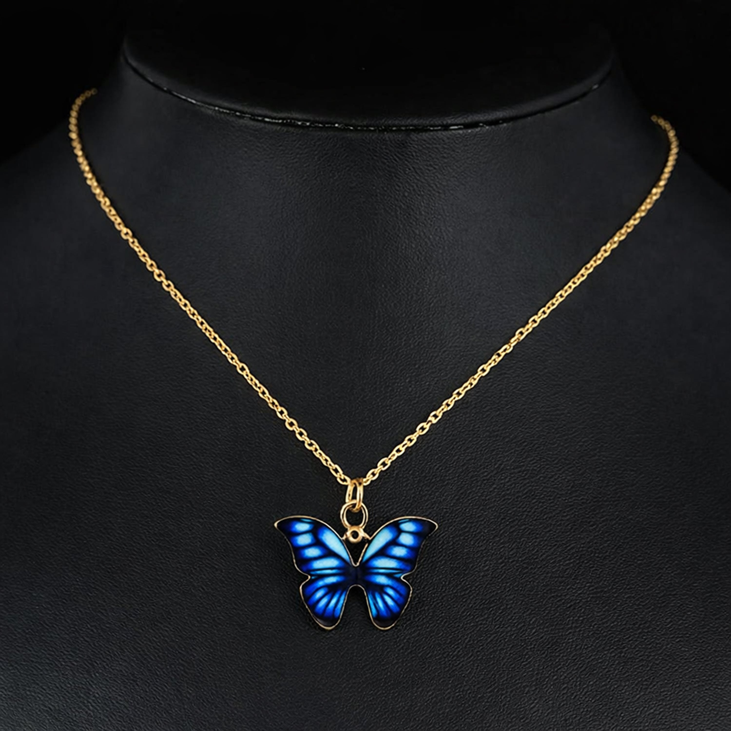 Collar Mariposa Azul