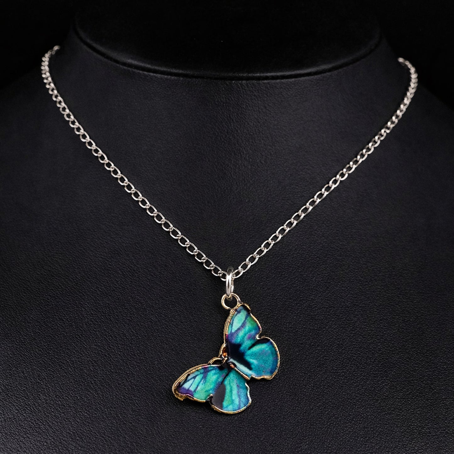 Collar Mariposa Azul Turquesa