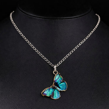 Collar Mariposa Azul Turquesa