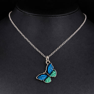 Collar Mariposa Azul Verde