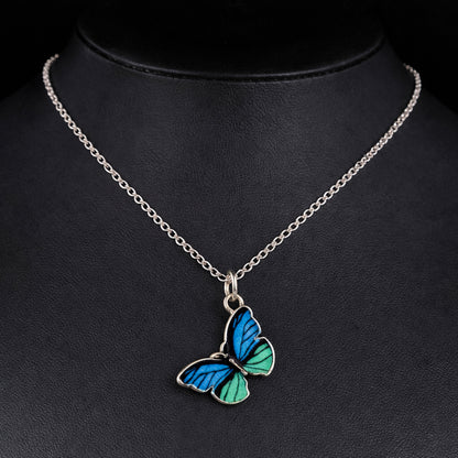 Collar Mariposa Azul Verde