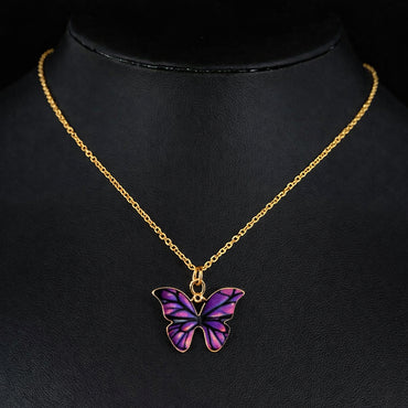 Collar Mariposa Rosa Morada