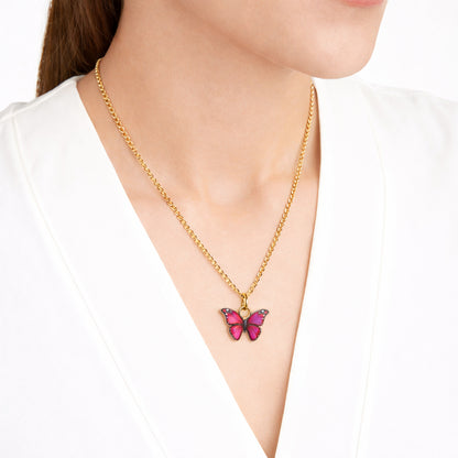 Collar Mariposa Rosa Fucsia
