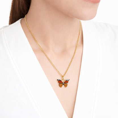 Collar Mariposa Naranja