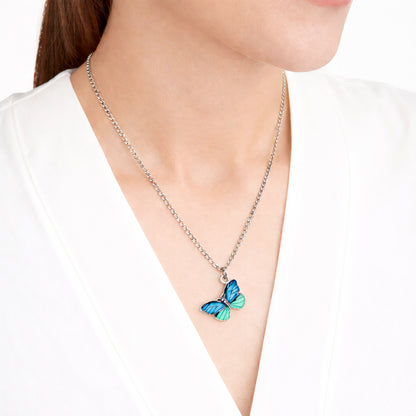 Collar Mariposa Azul Verde