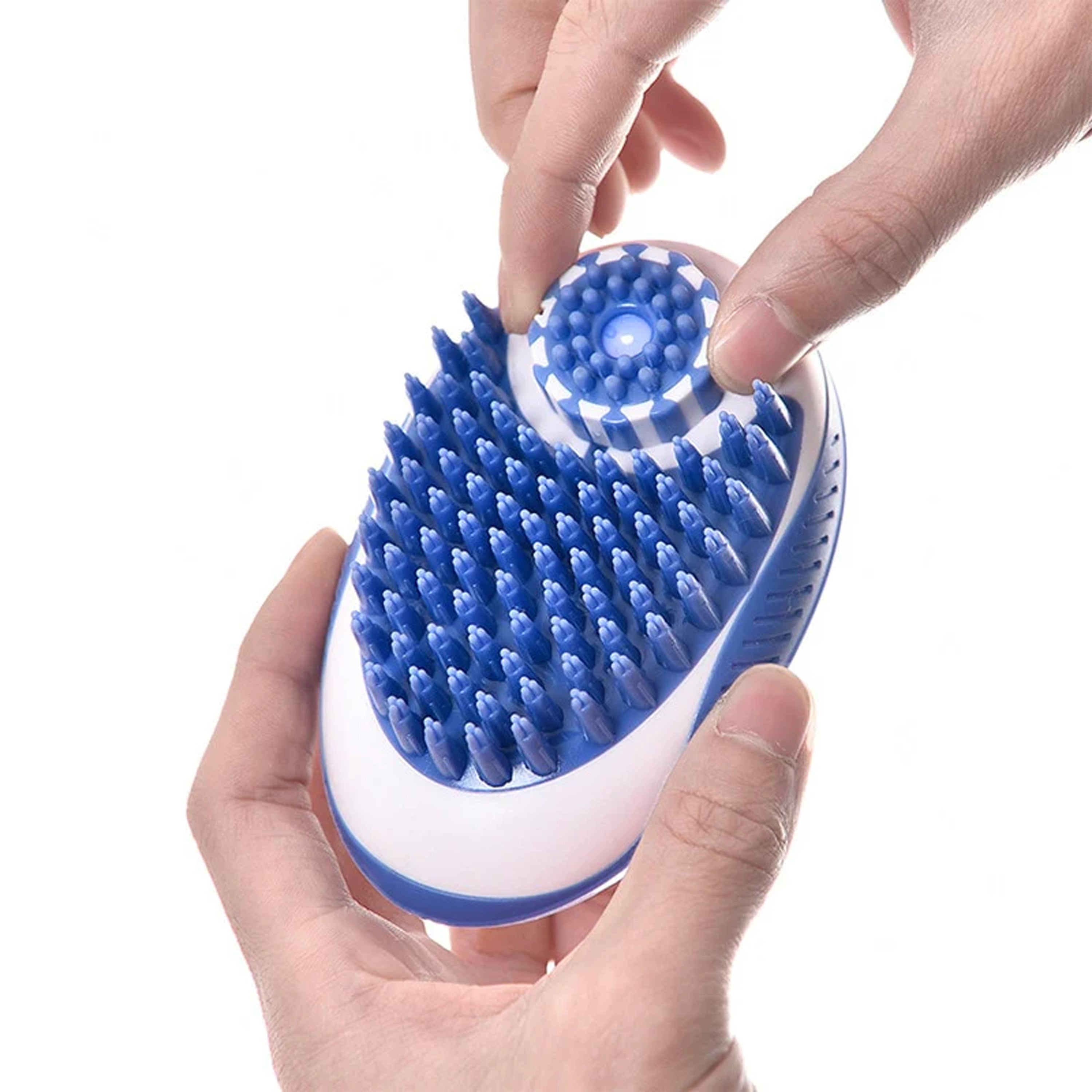 Cepillo de Ducha y Masaje 2 en 1 para Mascotas con Dispensador de Champú