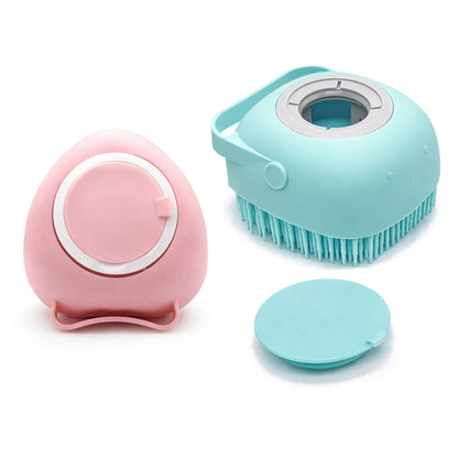 Cepillo de Baño y Masaje para Mascotas con Dispensador de Champú