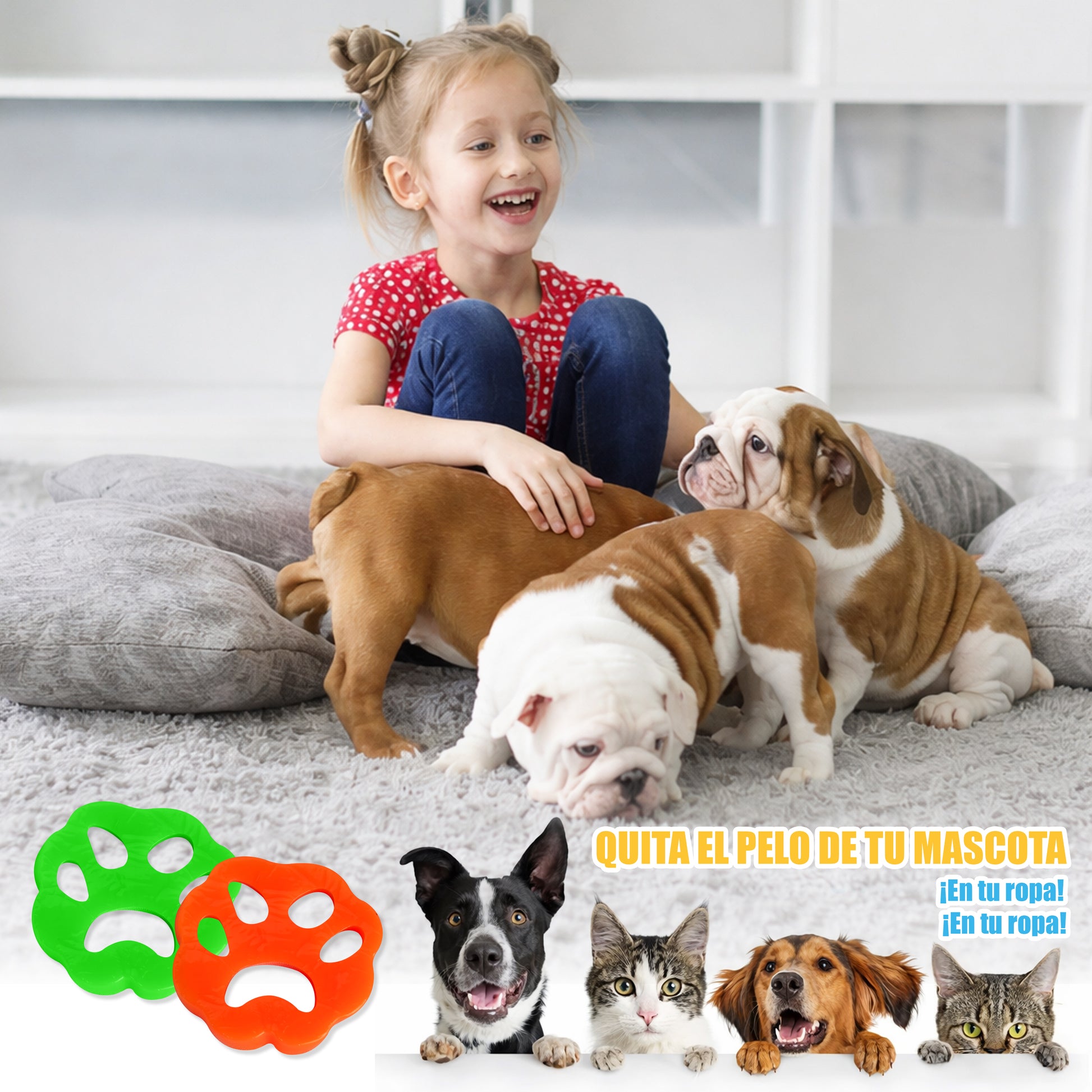 Quitapelos para Mascotas Reutilizable 2 unidad – Removedor de Pelo de Perros y Gatos para Ropa y Hogar