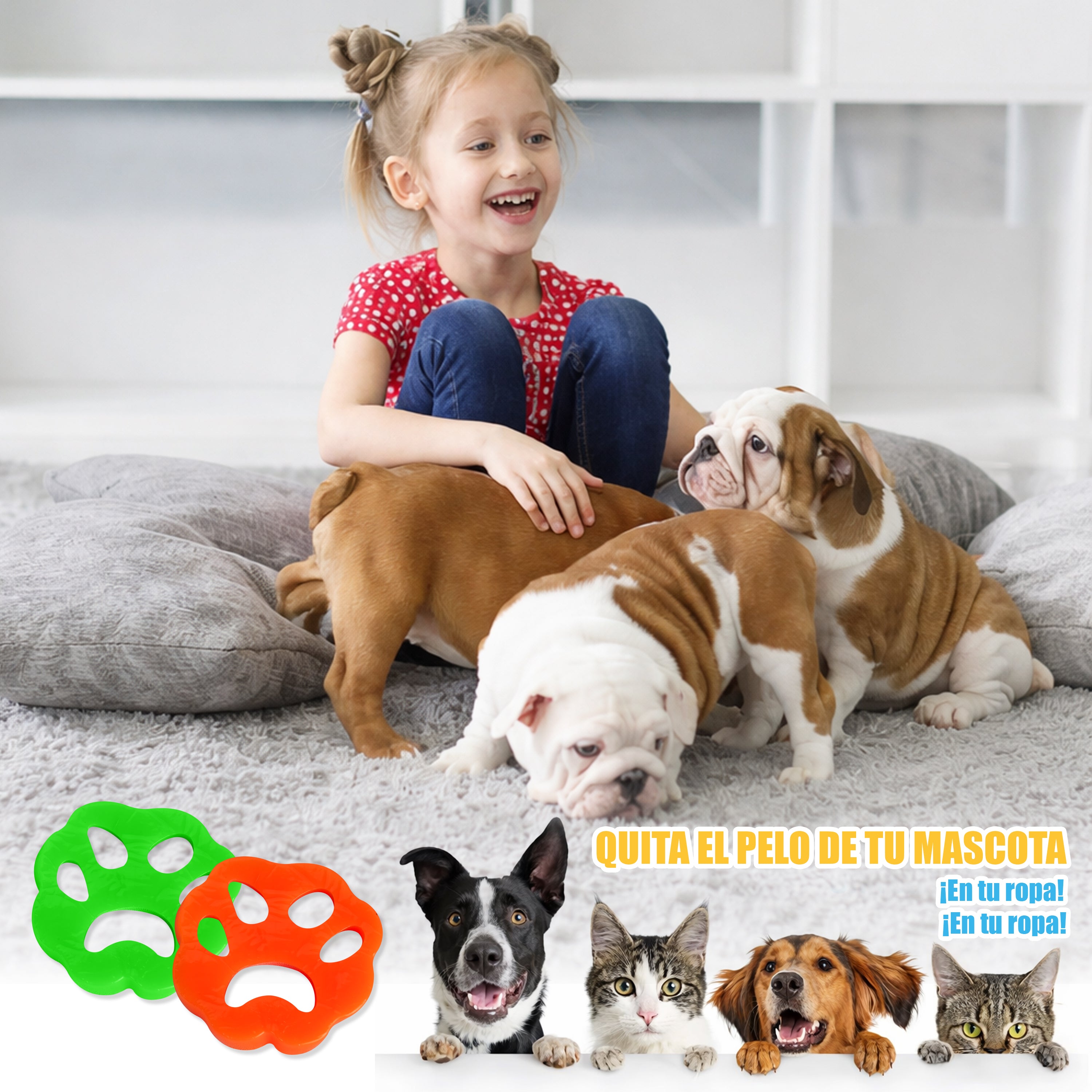 Quitapelos para Mascotas Reutilizable 2 unidad – Removedor de Pelo de Perros y Gatos para Ropa y Hogar