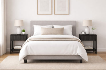 Set de 2 Mesita Auxiliar Moderna Negra con Estante 45-35-56 cm